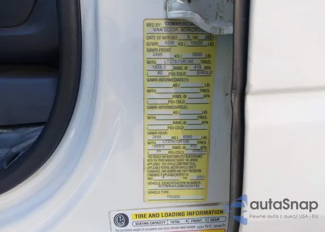 2021 Ram 2500 Tradesman z USA, uszkodzony, nr VIN 3C7WR4HJ9MG620192